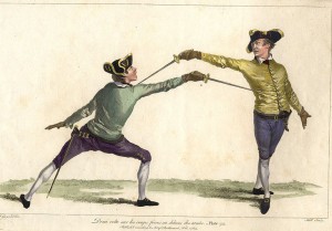 fencing duel depicted in old pictures